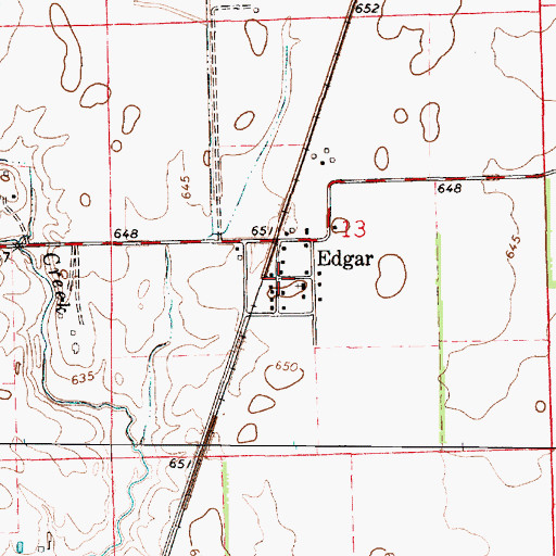 Topographic Map of Edgar, IL