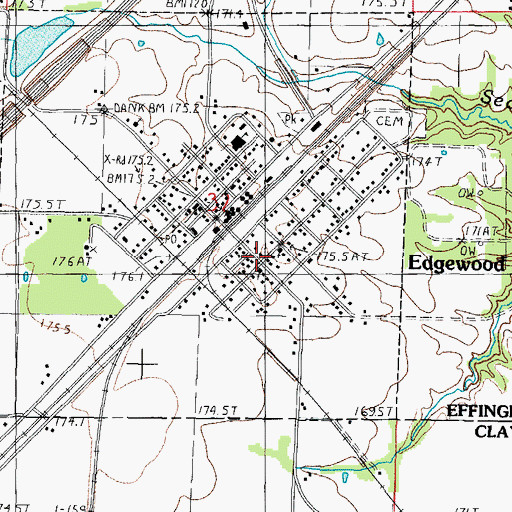Topographic Map of Edgewood, IL