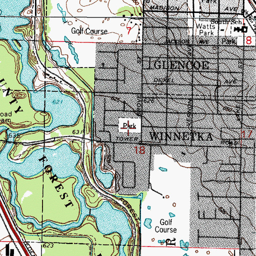 Topographic Map of Edgewood Park, IL