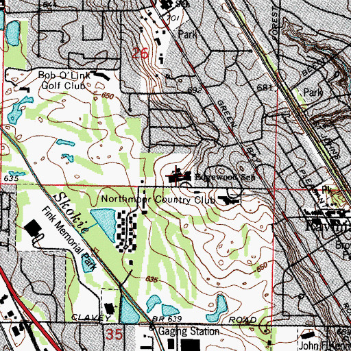 Topographic Map of Edgewood Middle School, IL