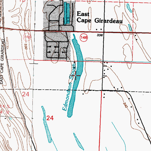 Topographic Map of Edmondson Slough, IL