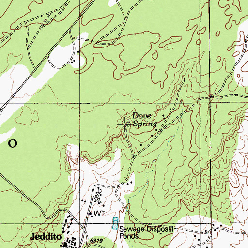 Topographic Map of Dove Spring, AZ
