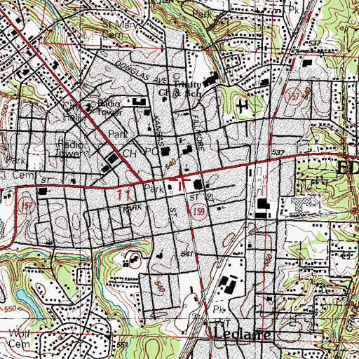 Topographic Map of Edwardsville, IL