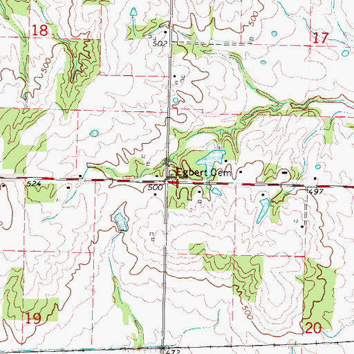 Topographic Map of Egbert Cemetery, IL