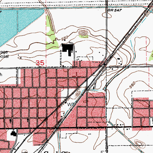 Topographic Map of Eileen, IL