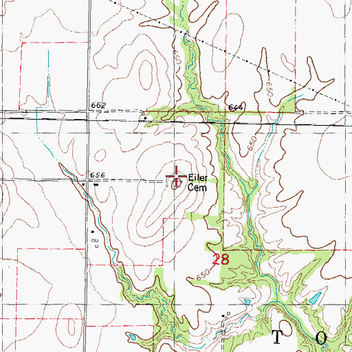 Topographic Map of Eiler Cemetery, IL