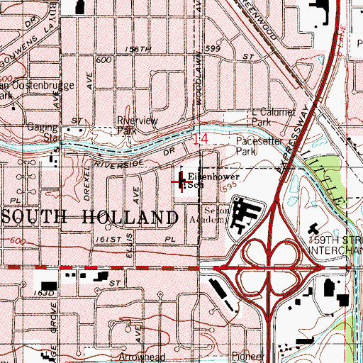 Topographic Map of Eisenhower Elementary School, IL