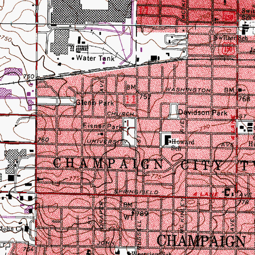 Topographic Map of Eisner Park, IL