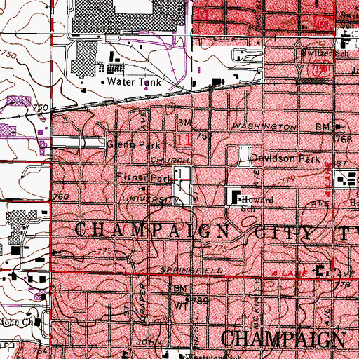 Topographic Map of Eisner Park, IL