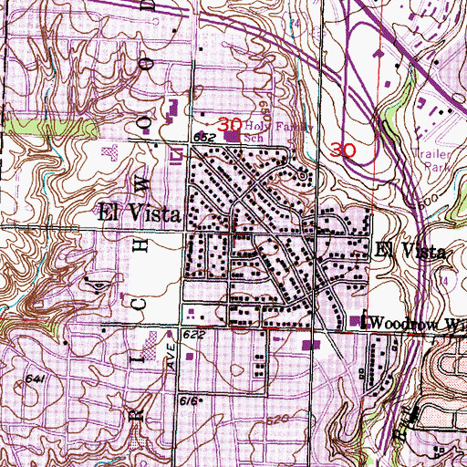Topographic Map of El Vista, IL