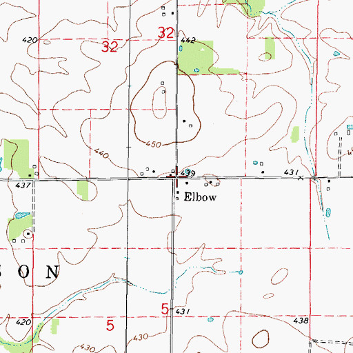 Topographic Map of Elbow, IL