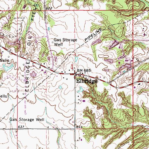 Topographic Map of Elbridge, IL
