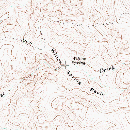 Topographic Map of Willow Spring, AZ