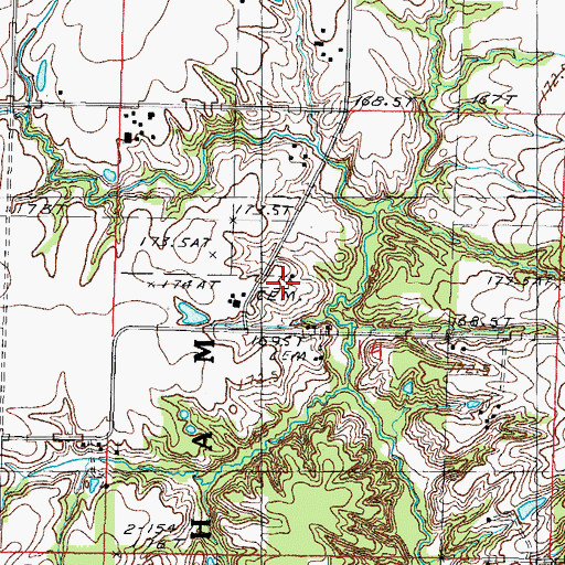 Topographic Map of Elder Cemetery, IL