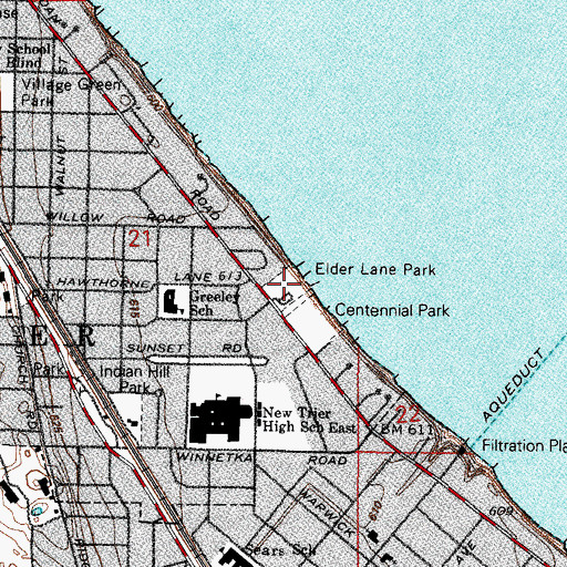 Topographic Map of Elder Lane Park, IL