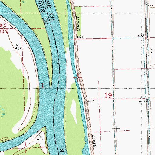 Topographic Map of Eldred Levee, IL