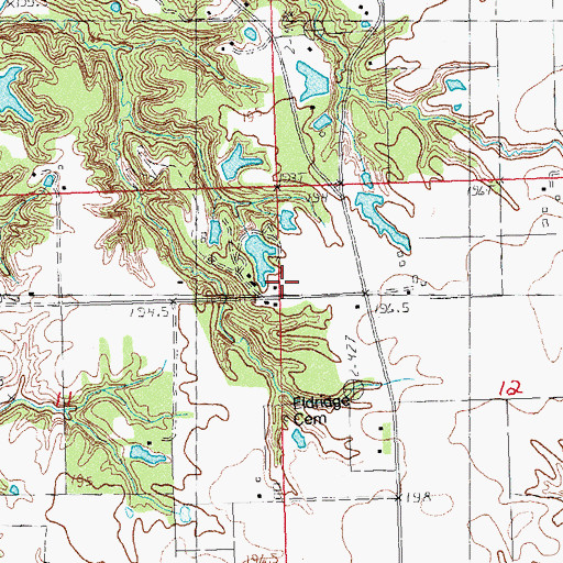 Topographic Map of Eldridge School (historical), IL