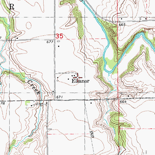 Topographic Map of Eleanor, IL