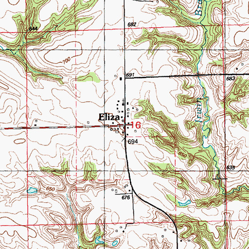 Topographic Map of Eliza, IL