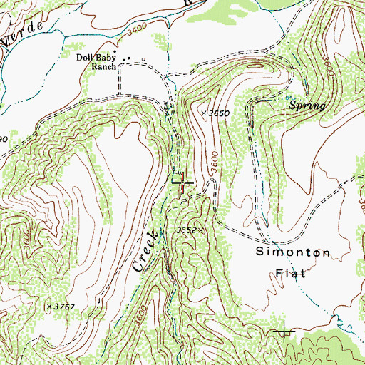 Topographic Map of City Creek Trailhead, AZ