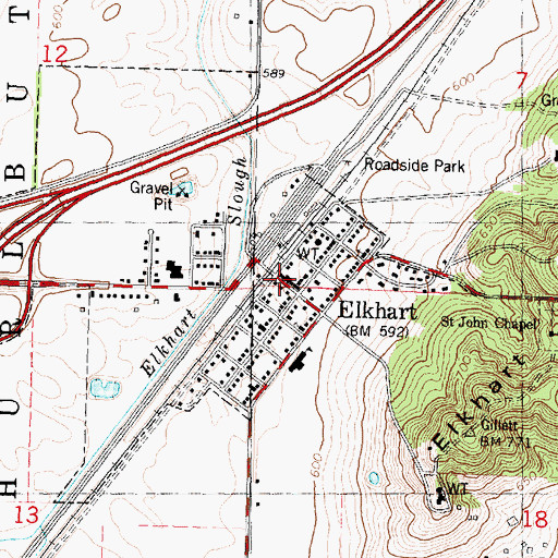 Topographic Map of Elkhart, IL