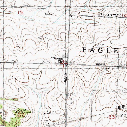 Topographic Map of Elkhorn Church, IL
