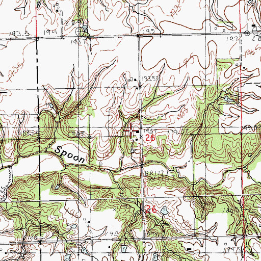 Topographic Map of Elkhorn School (historical), IL
