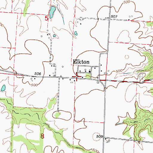 Topographic Map of Elkton, IL