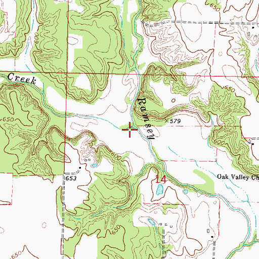 Topographic Map of Elliott Creek, IL