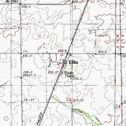 Topographic Map of Ellis, IL