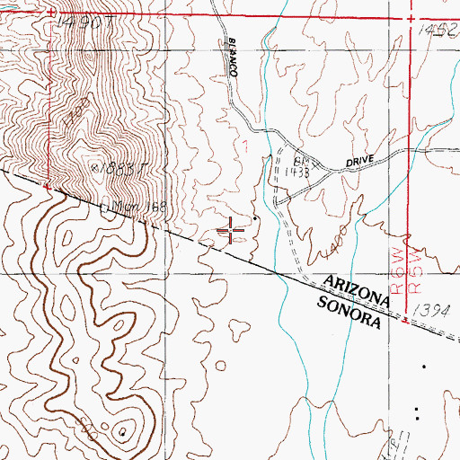 Topographic Map of Dowling Ranch, AZ