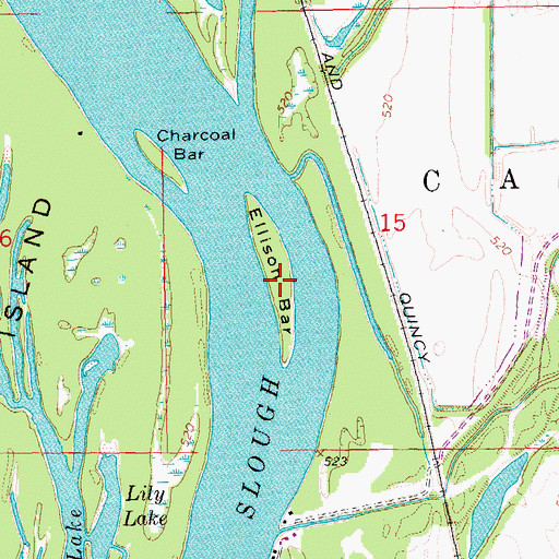 Topographic Map of Ellison Bar, IL