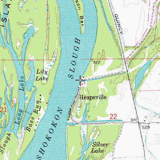 Topographic Map of Ellison Creek, IL