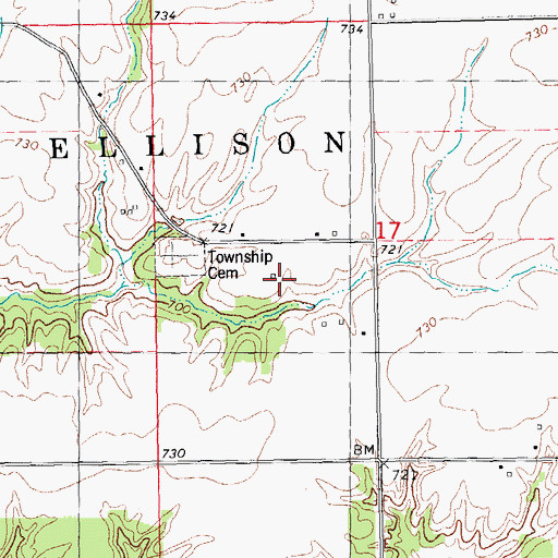 Topographic Map of Ellison School (historical), IL