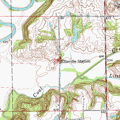Topographic Map of Ellisville Station, IL
