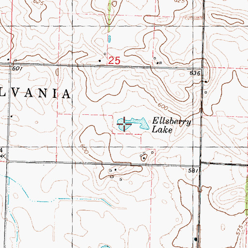 Topographic Map of Ellsberry Lake, IL