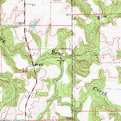 Topographic Map of Elm Creek, IL