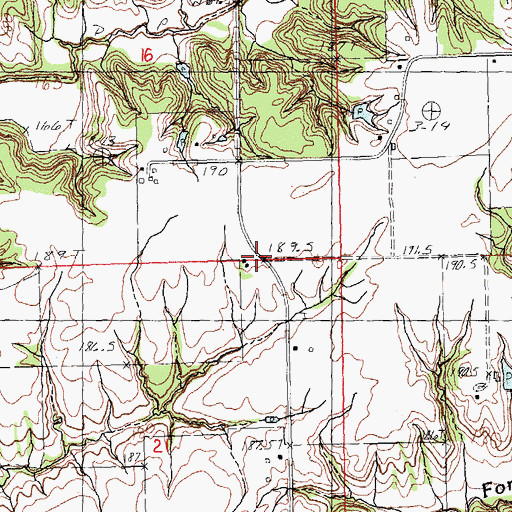 Topographic Map of Elm Grove School (historical), IL