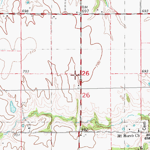 Topographic Map of Elm Grove School (historical), IL