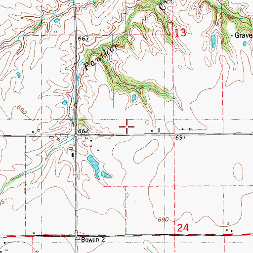 Topographic Map of Elm Grove School (historical), IL