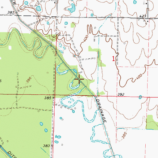 Topographic Map of Elm River Drainage Ditch, IL