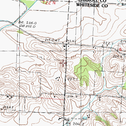 Topographic Map of Elm School (historical), IL