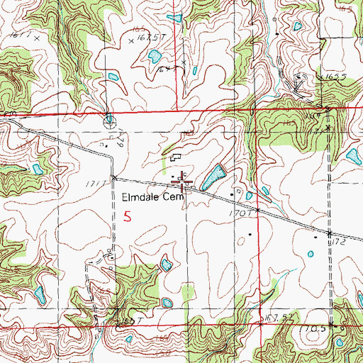 Topographic Map of Elmdale School (historical), IL