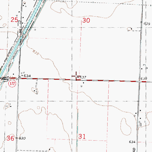 Topographic Map of Elmendorf School (historical), IL