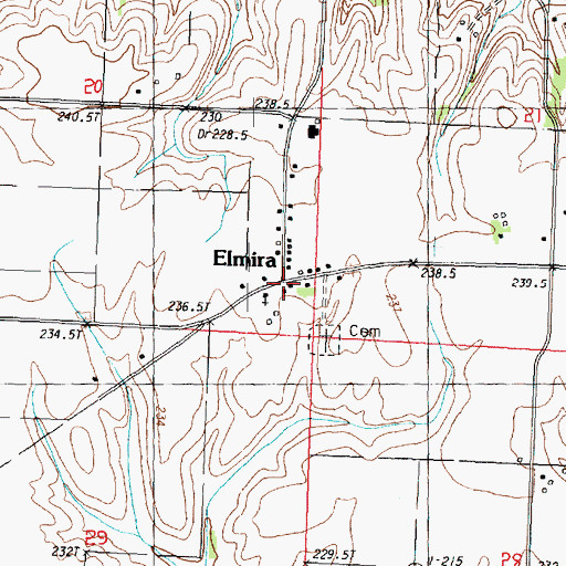 Topographic Map of Elmira, IL