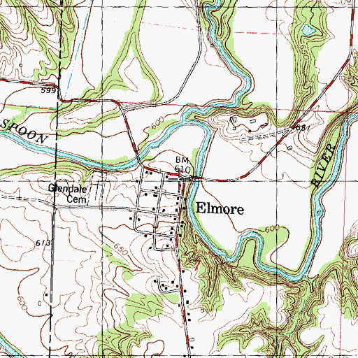 Topographic Map of Elmore, IL