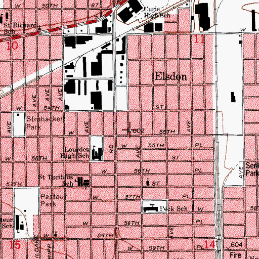 Topographic Map of Elsdon, IL