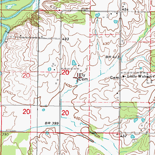 Topographic Map of Ely Cemetery, IL