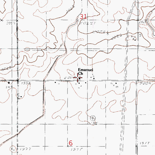 Topographic Map of Emmanuel United Methodist Church (historical), IL