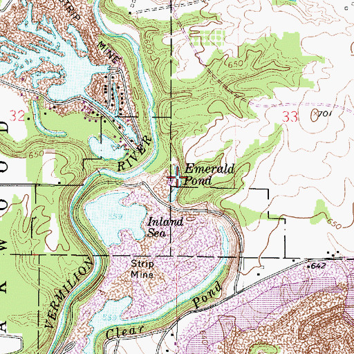 Topographic Map of Emerald Pond, IL